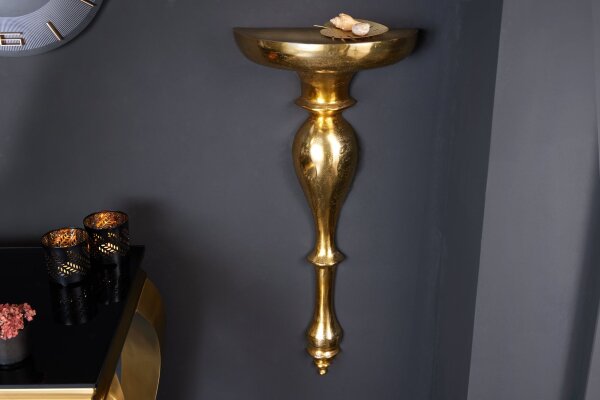 Schweberegal Metall Gold H: 80 cm Handarbeit Barock Design