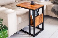 Beistelltisch Sheesham Holz Metall 45 x 30 cm