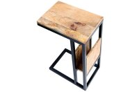 Beistelltisch Mango Holz Metall 45 x 30 cm C-Form