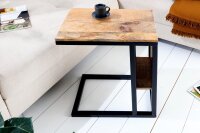 Beistelltisch Mango Holz Metall 45 x 30 cm C-Form