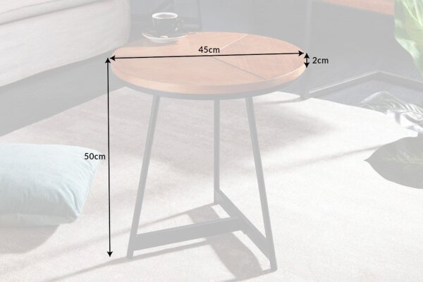 Beistelltisch Holz (Eiche) Metall 45 x 45 cm