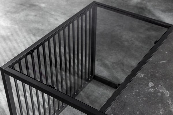 Couchtisch Glas MDF Metall in Schwarz 100 x 50 cm Modern