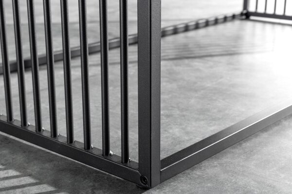 Couchtisch Glas MDF Metall in Schwarz 100 x 50 cm Modern