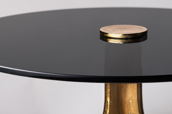 Beistelltisch Metall in Messing Schwarz Ø 45 cm