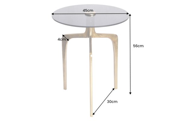 Beistelltisch Metall in Messing Schwarz Ø 45 cm