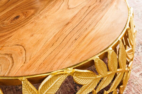 Couchtisch 2er Set Akazienholz Metall in Natur Handarbeit