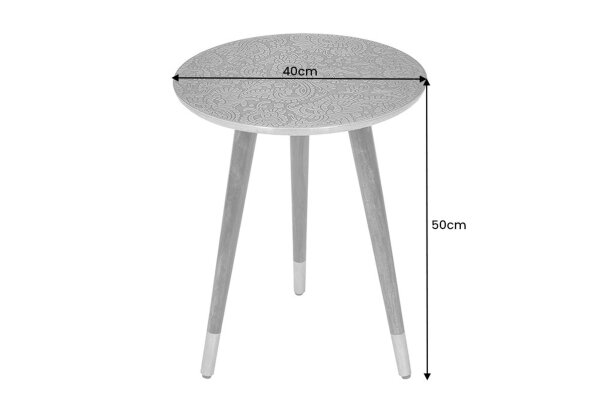 Beistelltisch Akazienholz Metall 40x50 cm (BxH) Handarbeit