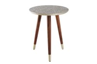 Beistelltisch Akazienholz Metall 40x50 cm (BxH) Handarbeit