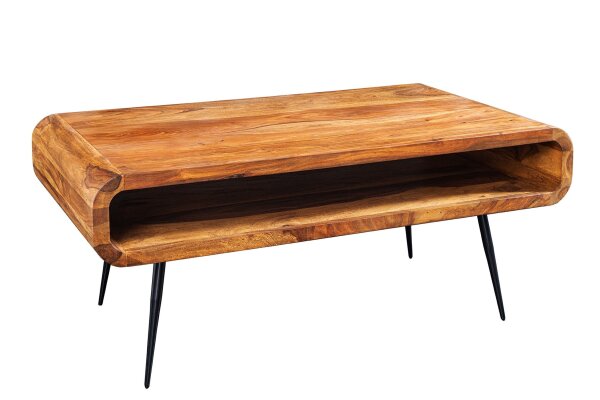 Couchtisch Sheesham Holz Metall 90 x 50 cm