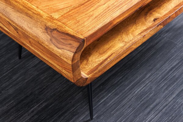 Couchtisch Sheesham Holz Metall 90 x 50 cm
