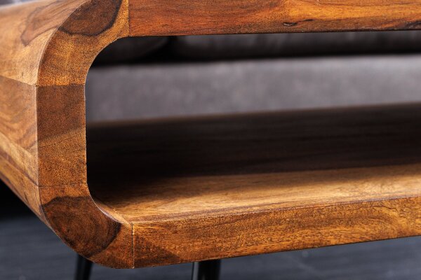 Couchtisch Sheesham Holz Metall 90 x 50 cm