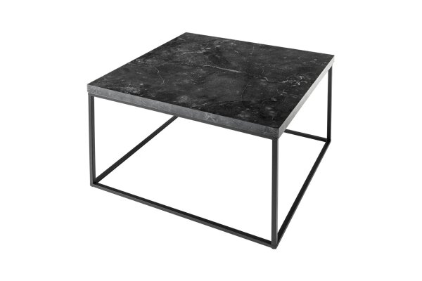 Couchtisch in Schwarz 60 x 60 cm Marmor Optik Schwarz