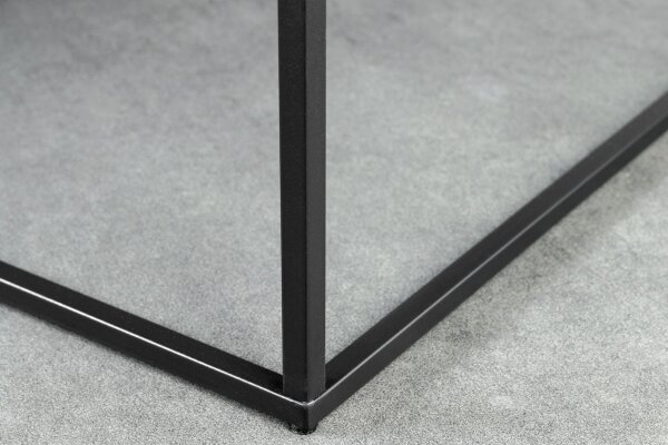 Couchtisch Weiß Schwarz 60 x 60 cm Marmor Optik Modern
