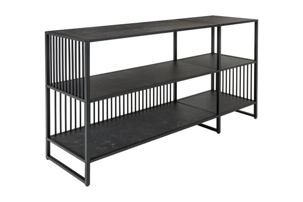 Regal in Schwarz 120 x 83 cm Schwarz Metall MDF