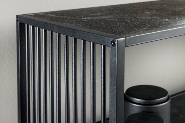 Regal in Schwarz 120 x 83 cm Schwarz Metall MDF