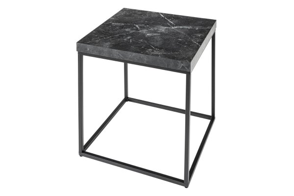 Beistelltisch quadratisch Schwarz 40 x 40 cm Marmor Optik