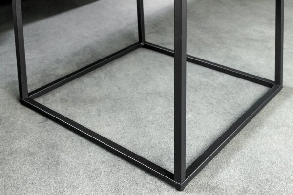 Beistelltisch quadratisch Schwarz 40 x 40 cm Marmor Optik