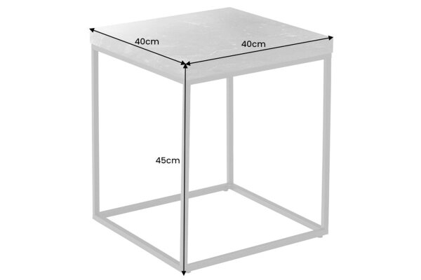 Beistelltisch quadratisch Schwarz 40 x 40 cm Marmor Optik