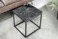 Beistelltisch quadratisch Schwarz 40 x 40 cm Marmor Optik