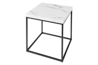 Beistelltisch in Schwarz Weiß 40 x 40 cm Marmor Optik