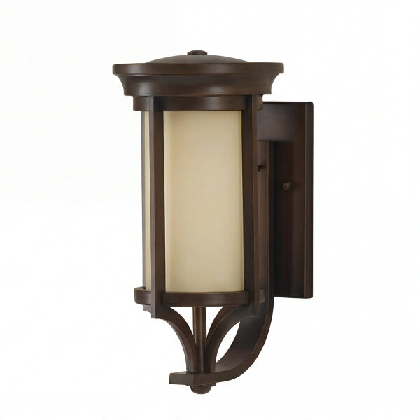 Wandlampe Außen in Creme Bronze Stahl Glas MERYL