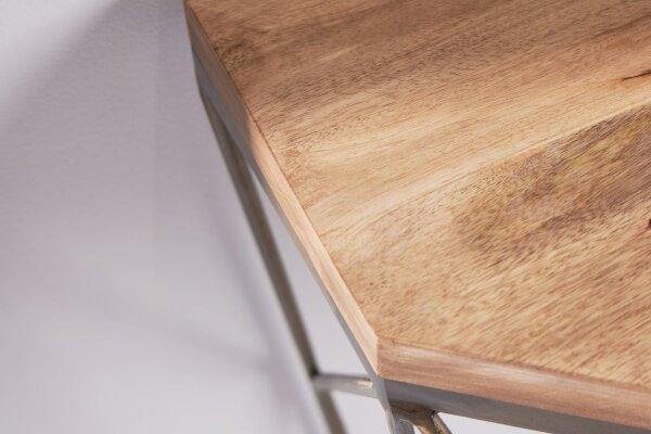 Konsolentisch Mango Holz Metall in Natur Messing 90 cm