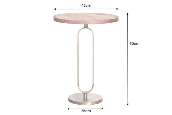 Beistelltisch rund Ø 45 cm Mango Holz Metall Handarbeit