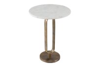 Beistelltisch in Weiß Gold 45x45 cm Marmor Metall...