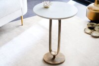 Beistelltisch in Weiß Gold 45x45 cm Marmor Metall...
