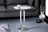 Beistelltisch Metall in Weiß Silber 45x45 cm...
