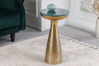 Beistelltisch Marmor Metall in Grün Gold 30x30 cm...