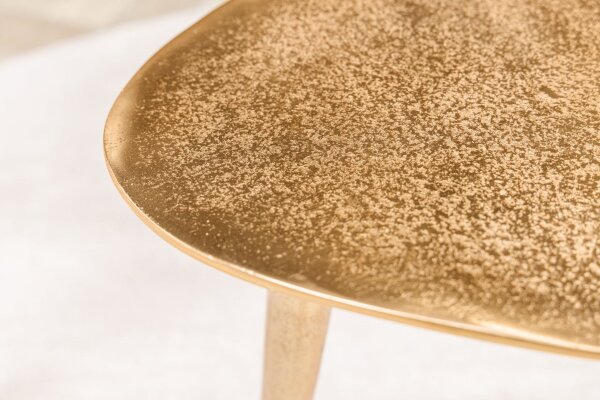 Couchtisch 2er Set Metall in Gold Dreibein Handarbeit