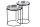 Beistelltisch 2er Set Silber Schwarz mit Tabletts Handarbeit