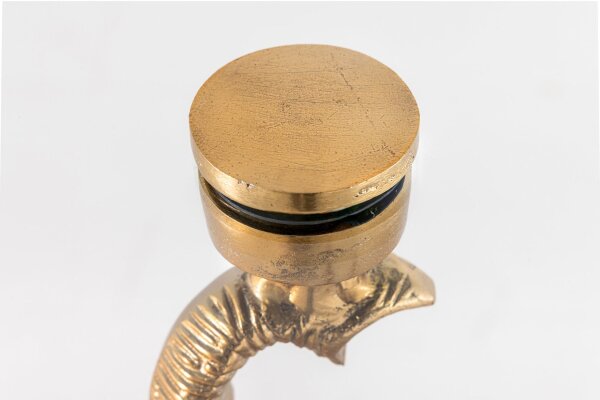 Beistelltisch Hartglas Marmor Metall in Gold Schwarz Elefant