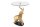 Beistelltisch Hartglas Marmor Metall in Gold Schwarz Elefant