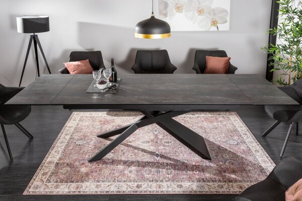 Esstisch ausziehbar Keramik in Steinoptik 180x90 cm
