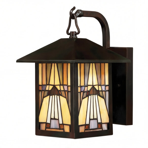 Tiffany Lampe für Außen IP44 in Bronze Gold MISSY