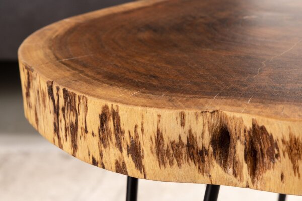 Beistelltisch Akazienholz Metall 40 x 40 cm