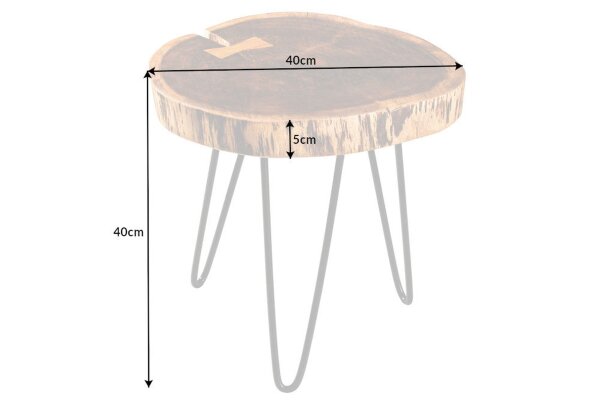 Beistelltisch Akazienholz Metall 40 x 40 cm