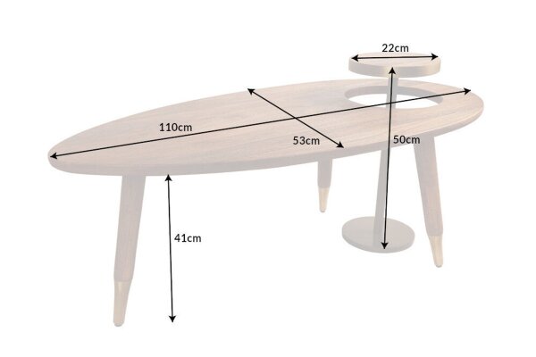 Couchtisch Mango Holz Metall in Braun 2er Set