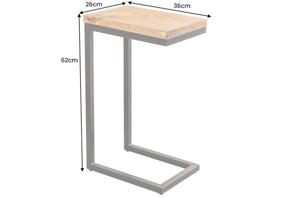 Beistelltisch Mango Holz Metall 26 x 36 cm