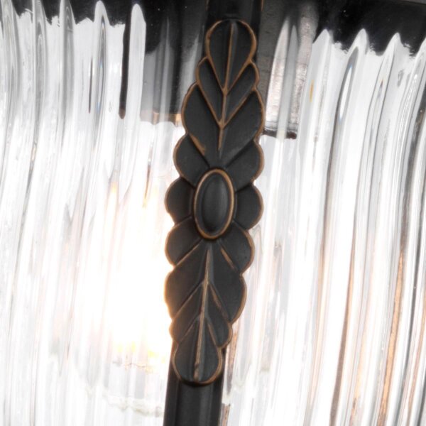 Wandleuchte MORGANA in Bronze Riffelglas IP44 außen
