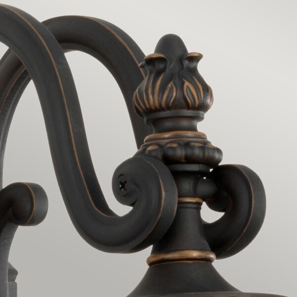Wandleuchte MORGANA in Bronze Riffelglas IP44 außen