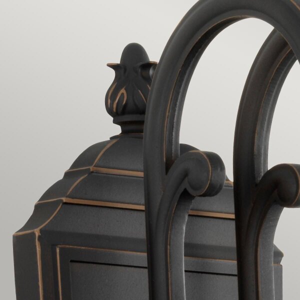 Wandleuchte MORGANA in Bronze Riffelglas IP44 außen