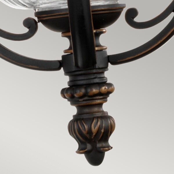 Wandleuchte MORGANA in Bronze Riffelglas IP44 außen