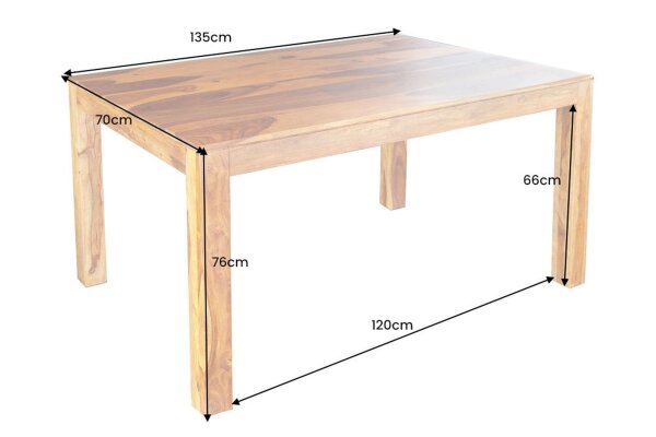 Esstisch Sheesham Holz in Natur 140 x 70 cm