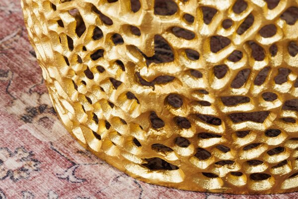 Couchtisch 2er Set Holz Metall in Natur Gold Handarbeit