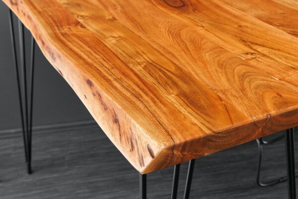 Bartisch Akazienholz Metall 140 x 63 cm Hairpin Legs
