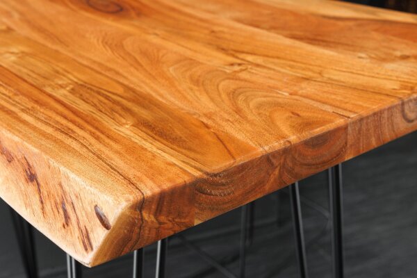 Bartisch Akazienholz Metall 140 x 63 cm Hairpin Legs