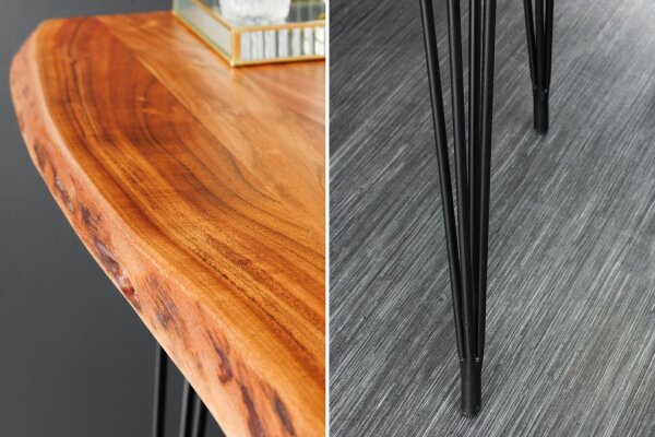 Bartisch Akazienholz Metall 140 x 63 cm Hairpin Legs